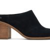 TOMS Boots & Booties | Women'S Black Suede Evelyn Mule Boots | Toms