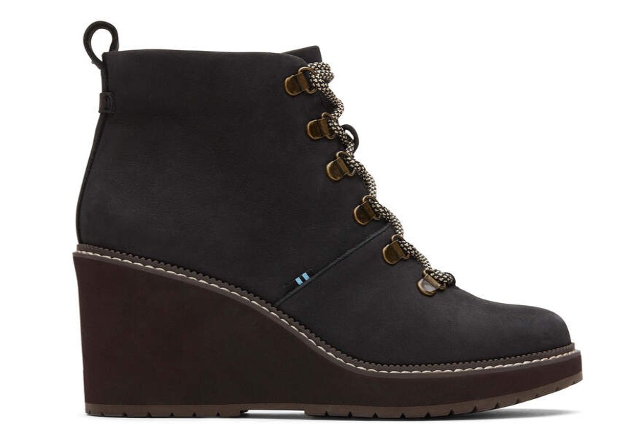 TOMS Boots & Booties | Water Resistant Black Oiled Nubuck Women'S Melrose Boots | Toms