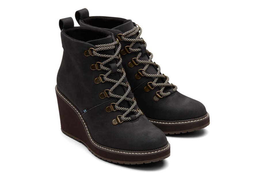 TOMS Boots & Booties | Water Resistant Black Oiled Nubuck Women'S Melrose Boots | Toms