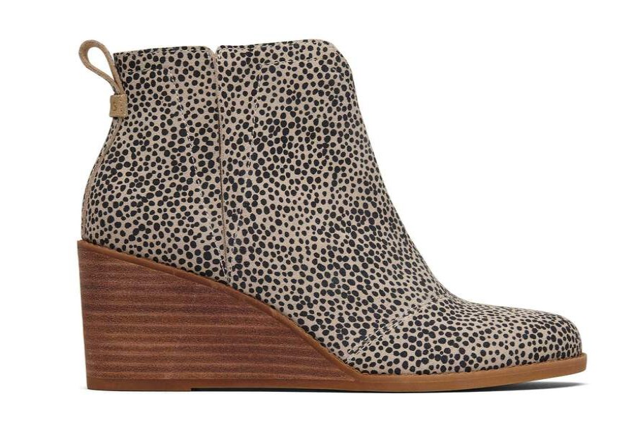 TOMS Boots & Booties | Women'S Natural Mini Cheetah Suede Clare Boots | Toms