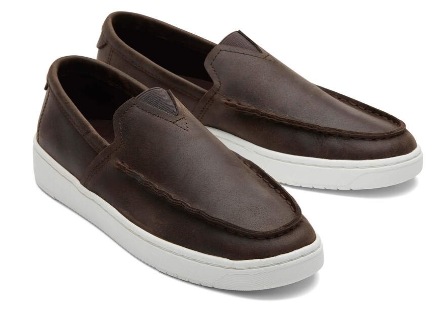 TOMS Special Occasions | Men'S Brown Leather Trvl Lite Loafer Sneakers | Toms