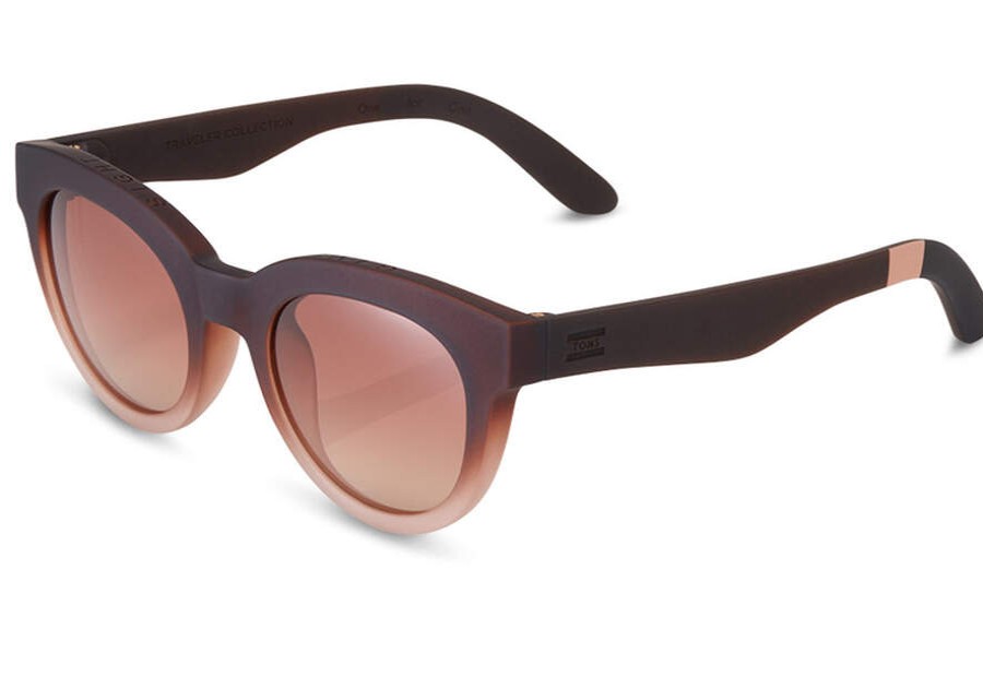 TOMS Sunglasses | Traveler Florentin Matte Ombre Light Brown Lens | Toms