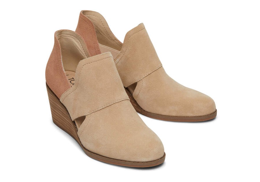 TOMS Exclusives | Women'S Natural Pink Suede Kallie Cutout Boots | Toms