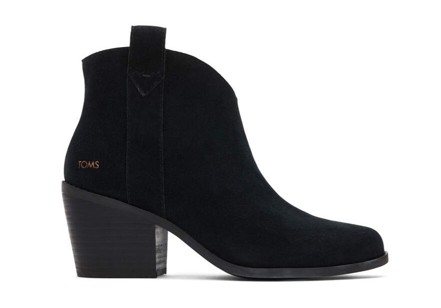 TOMS Boots & Booties | Women'S Black Suede Constance Boots | Toms