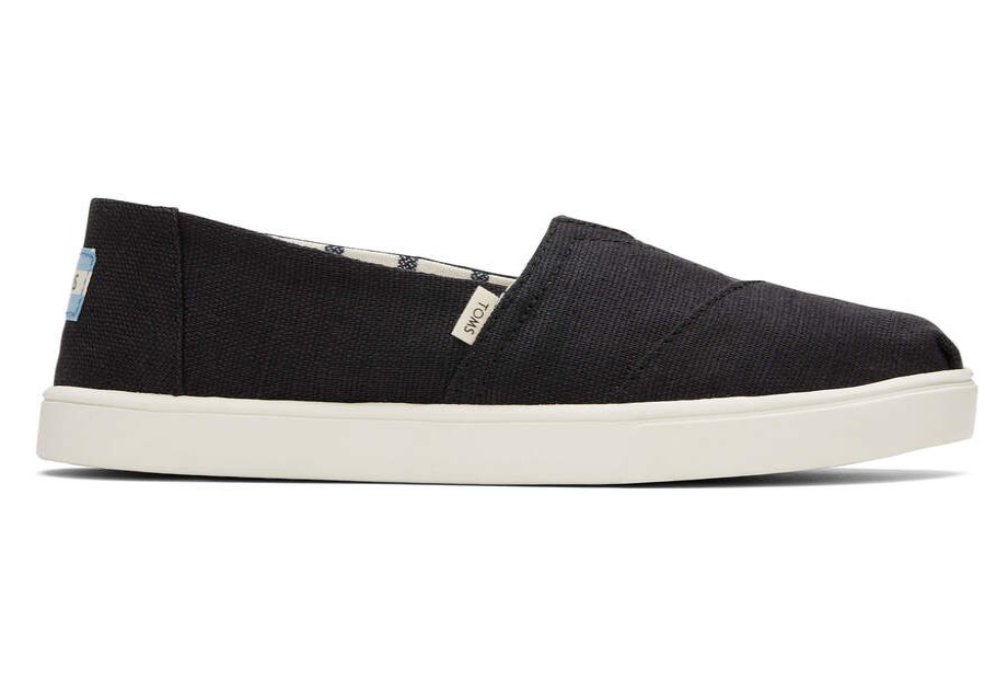 TOMS Alpargatas | Black Heritage Canvas Women'S Cupsole Alpargatas | Toms