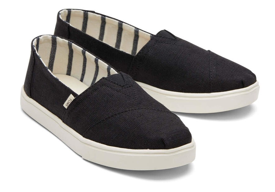 TOMS Alpargatas | Black Heritage Canvas Women'S Cupsole Alpargatas | Toms