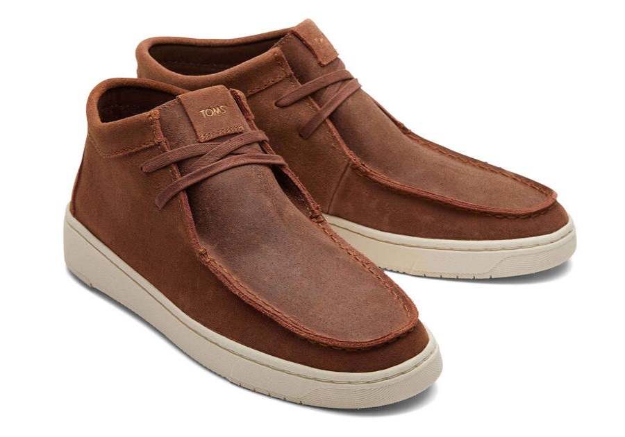 TOMS Matching Styles | Men'S Brown Waxy Suede Trvl Lite Moc Chukka Sneakers | Toms