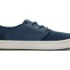 TOMS Winter Essentials | Men'S Blue Canvas Leather Carlo Terrain Sneakers | Toms