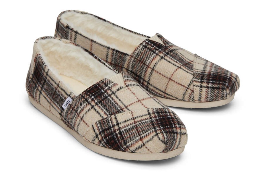 TOMS Exclusives | Women'S Natural Plaid Faux Fur Alpargatas | Toms