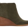 TOMS Boots & Booties | Women'S Green Suede Embossed Waffle Clare Boots | Toms