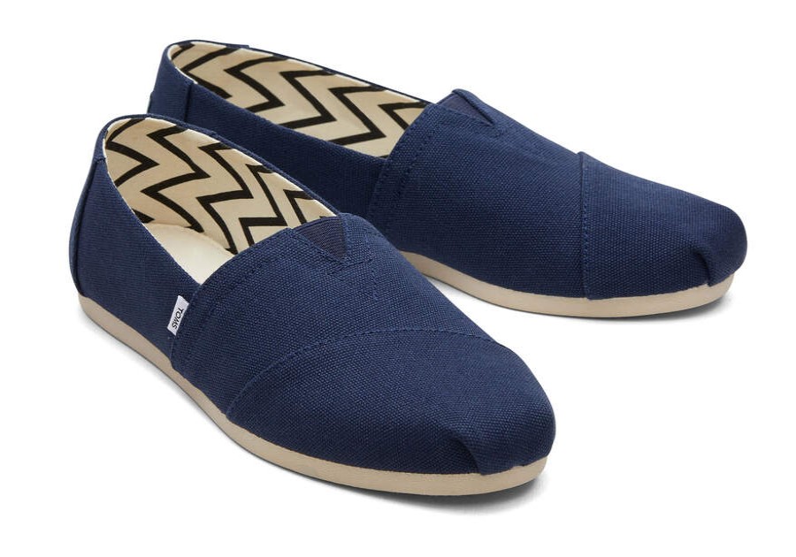 TOMS Alpargatas | Women'S Alpargata Blue Wide Heritage Canvas Espadrille Slip On | Toms