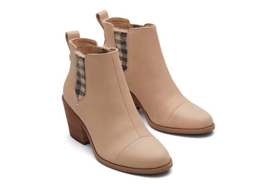 TOMS Boots & Booties | Women'S Natural Everly Leather Suede Boot | Toms