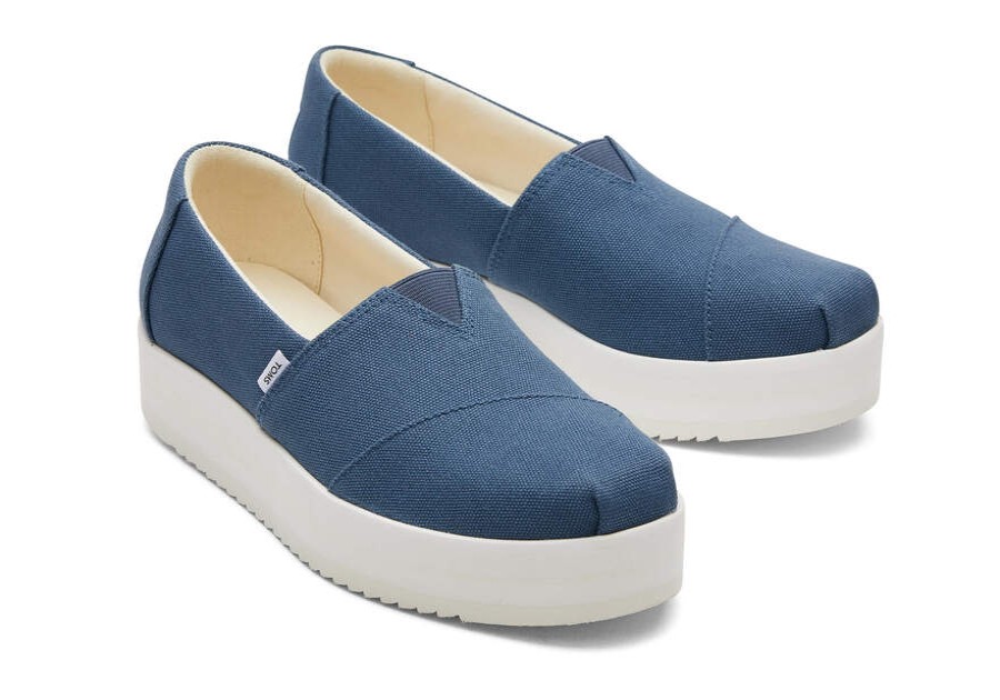 TOMS Alpargatas | Women'S Navy Alpargata Midform Espadrille Slip On | Toms