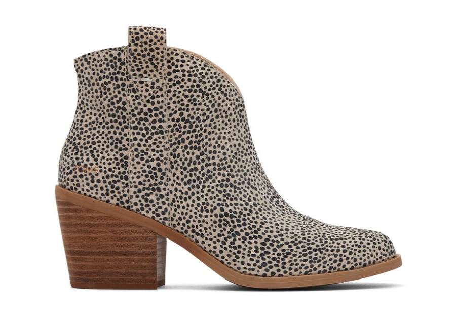 TOMS Boots & Booties | Women'S Natural Mini Cheetah Suede Constance Boots | Toms