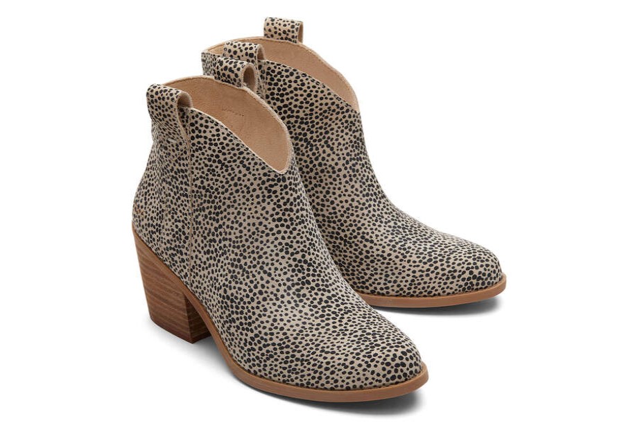 TOMS Boots & Booties | Women'S Natural Mini Cheetah Suede Constance Boots | Toms