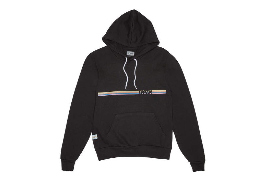 TOMS Sale | Stripe Black Pullover Hoodie Sweatshirt Uni | Toms | Toms