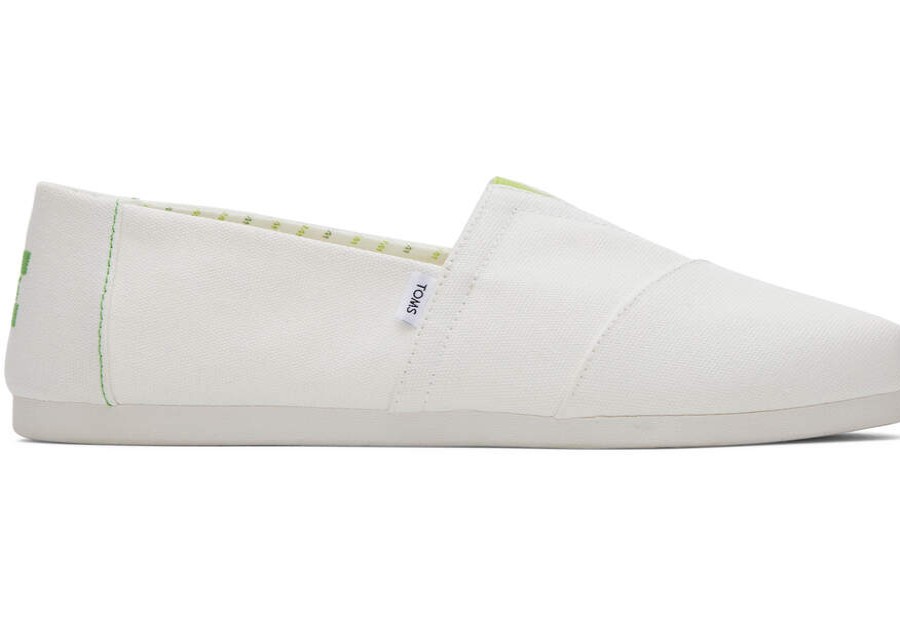 TOMS Prints & Patterns | Men'S White Recycled Cotton Canvas Wear Good Embroidery Alpargatas | Toms