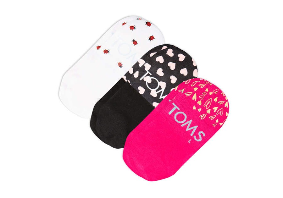 TOMS Sale | No Show Valentines Prints 3 Pack Socks | Toms