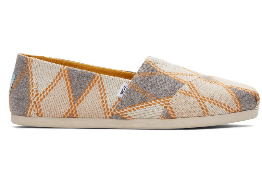 TOMS Alpargatas | Women'S Grey Argyle Knit Alpargatas | Toms