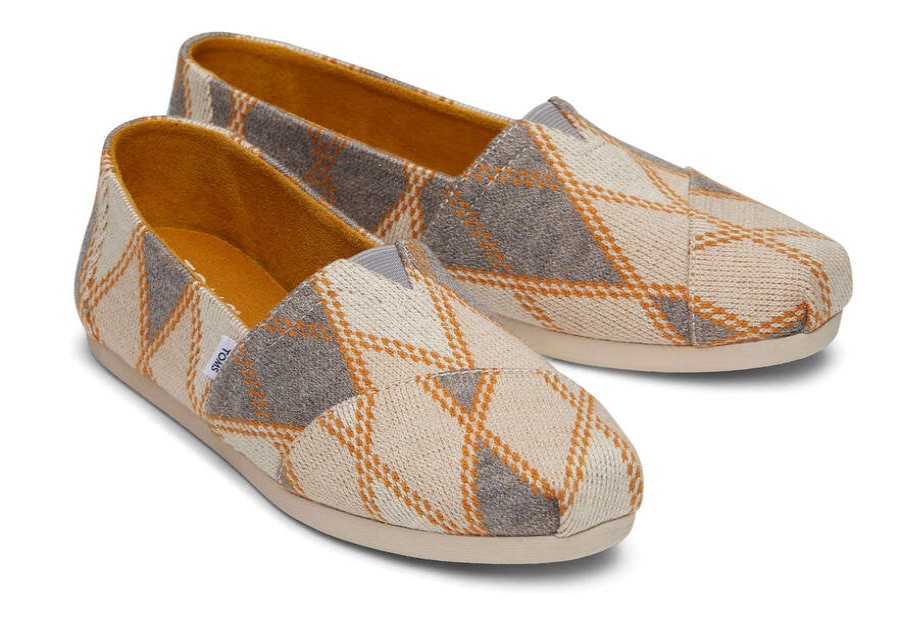 TOMS Alpargatas | Women'S Grey Argyle Knit Alpargatas | Toms