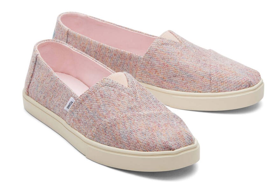 TOMS Alpargatas | Women'S Pink Alpargata Metallic Knit Cupsole Slip On Sneaker | Toms