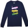 TOMS Winter Essentials | Long Sleeve Blue Stacked Logo Tee | Toms