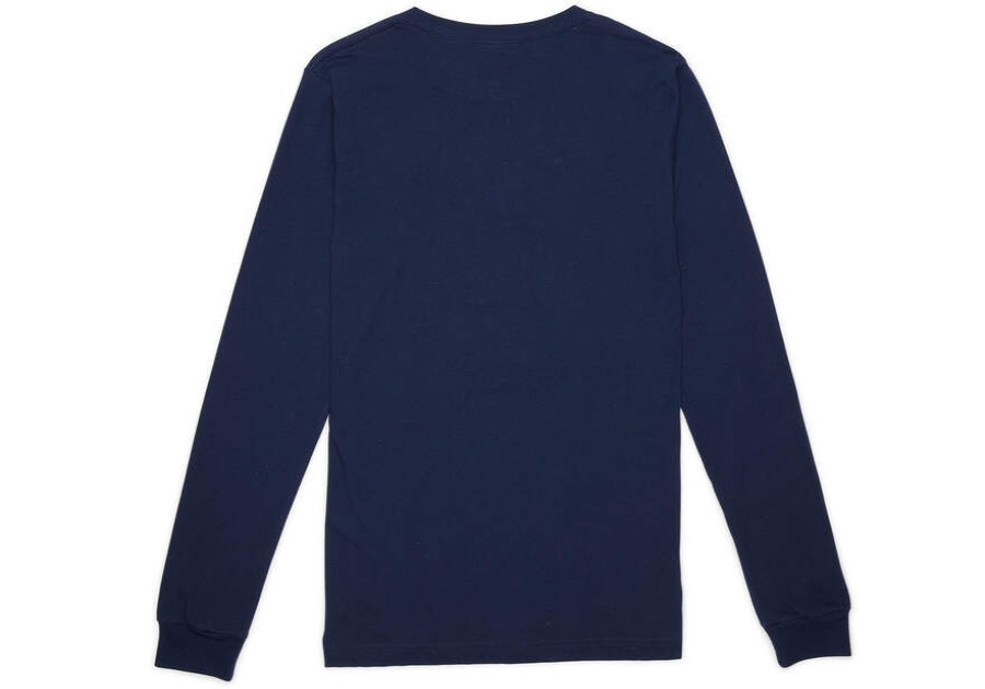 TOMS Winter Essentials | Long Sleeve Blue Stacked Logo Tee | Toms