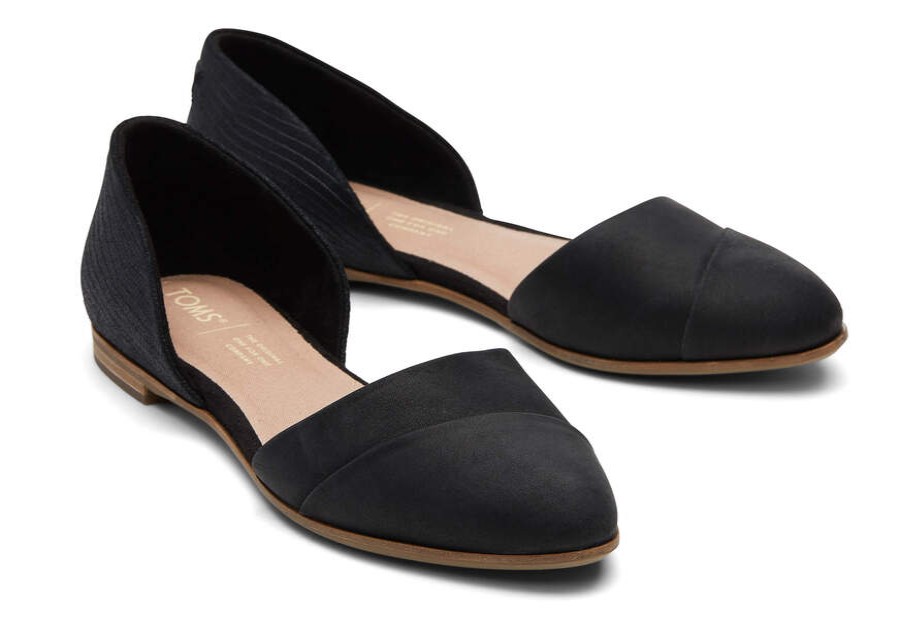 TOMS Dress Casual | Julie D'Orsay Black Leather Ortholite | Toms