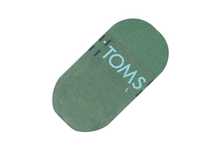 TOMS Sale | Green Striped No Show Uni Socks | Toms