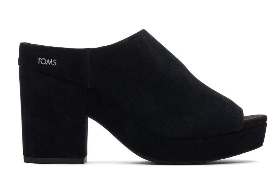 TOMS Dress Casual | Women'S Black Suede Florence Heel | Toms