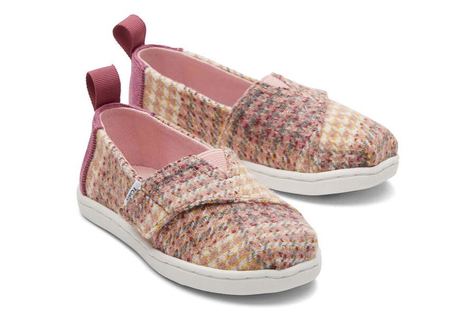 TOMS Prints & Patterns | Tiny'S Pink Plaid Tweed Cord Alpargatas | Toms