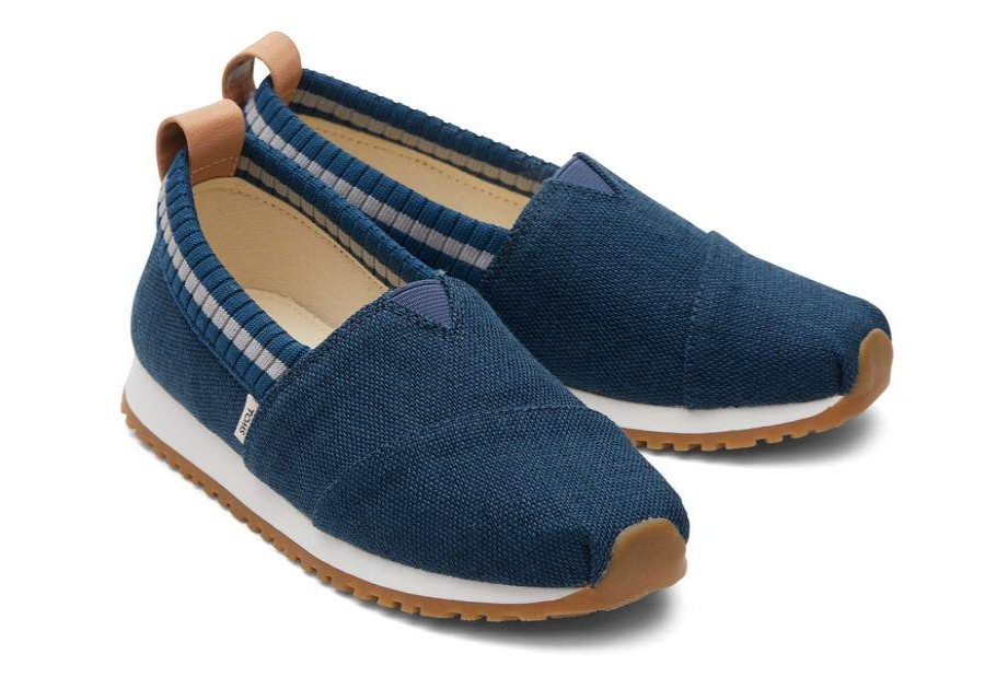 TOMS Matching Styles | Youth Resident Blue Heritage Canvas Sneaker | Toms