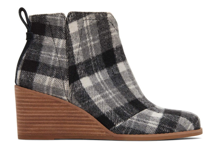 TOMS Exclusives | Women'S Grey Plaid Clare Boots | Toms