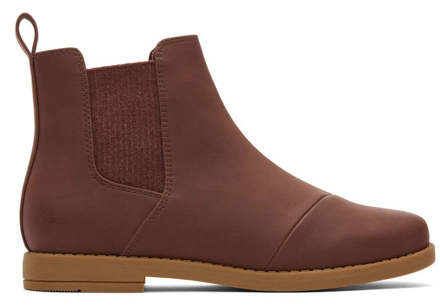 TOMS Matching Styles | Youth'S Brown Nubuck Pu Charlie Boots | Toms