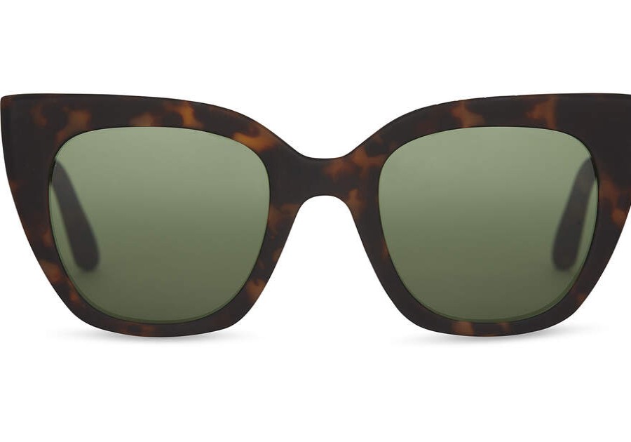 TOMS Sunglasses | Traveler Sydney Matte Blonde Tortoise Bottle Green Lens | Toms