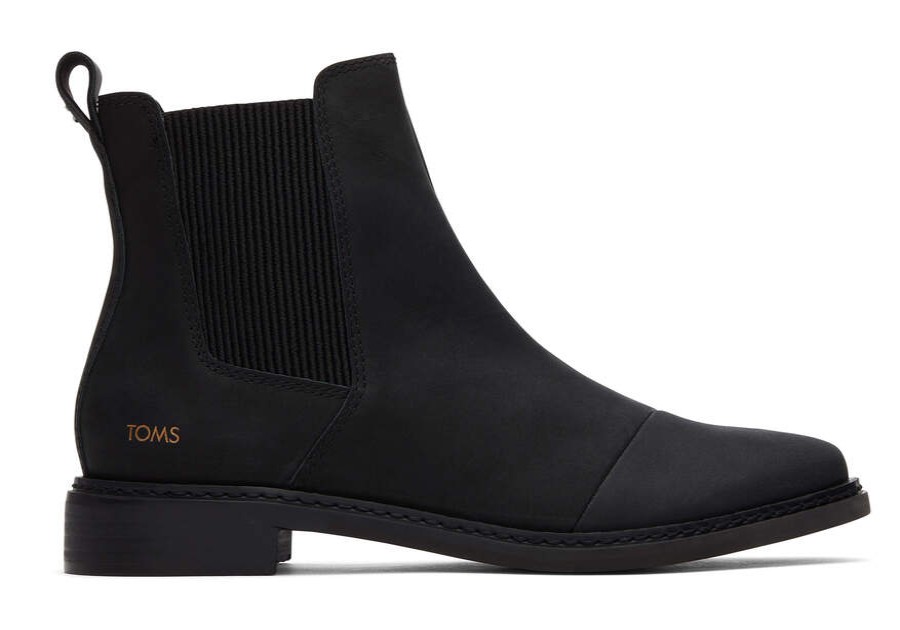 TOMS Boots & Booties | Women'S Black Charlie Leather Boot | Toms