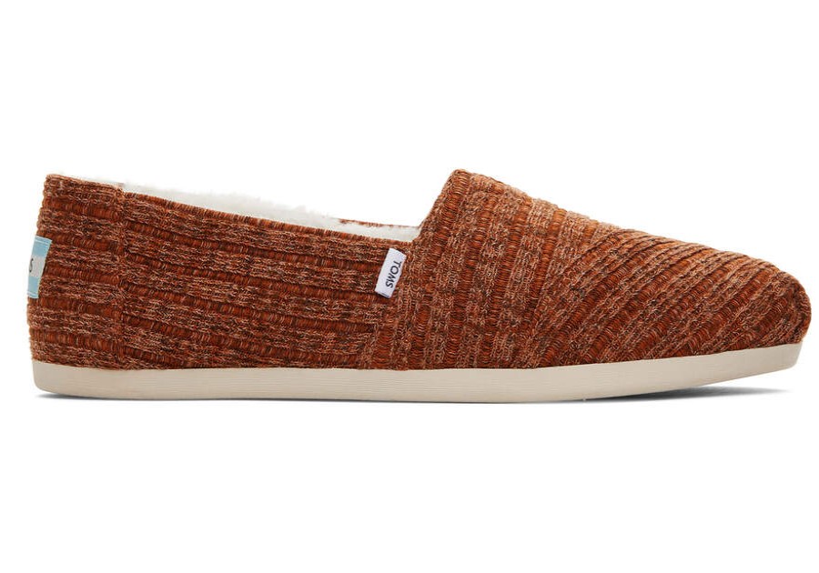 TOMS Alpargatas | Women'S Orange Rib Knit Faux Fur Alpargatas | Toms