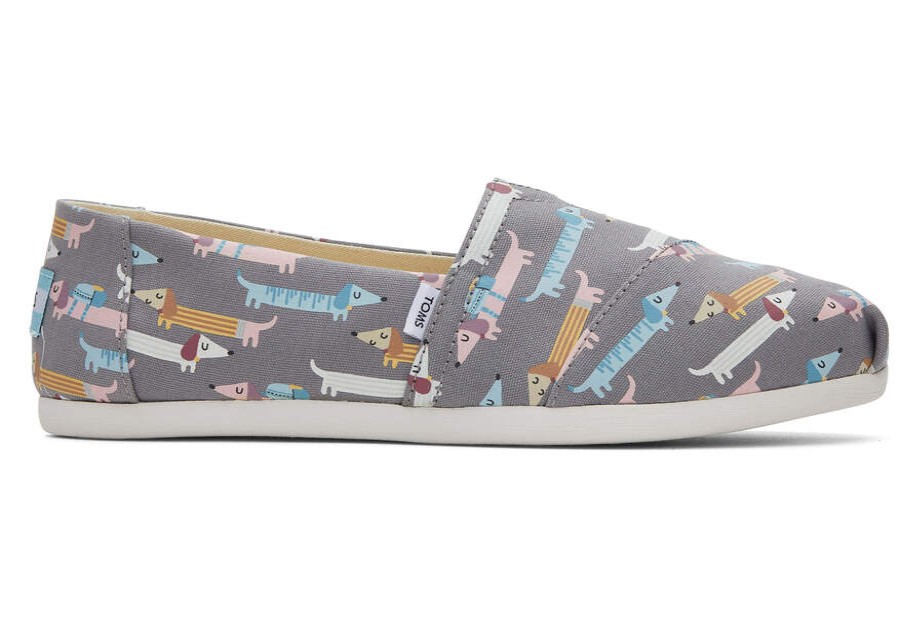 TOMS Exclusives | Women'S Grey Glow In The Dark Back To School Dogs Alpargatas | Toms