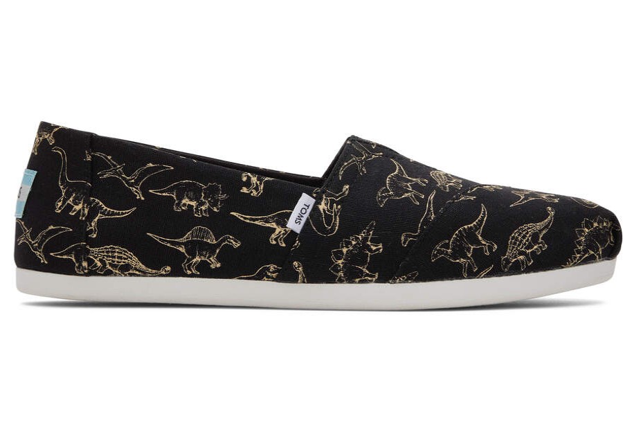 TOMS Exclusives | Women'S Black Alpargata Dino Glow In The Dark Espadrille Slip On | Toms