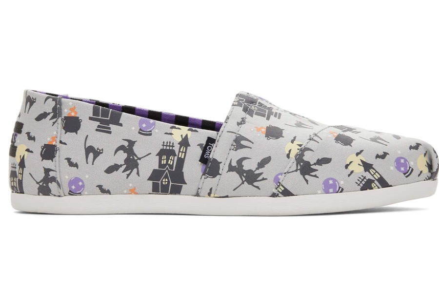 TOMS Exclusives | Women'S Grey Glow In The Dark Witches And Cat Print Alpargatas | Toms