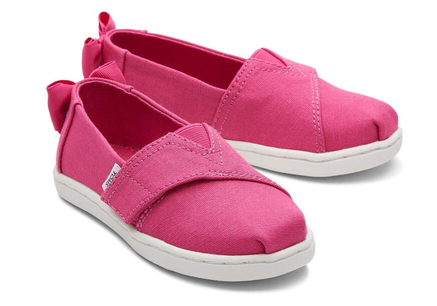 TOMS Alpargatas | Tiny'S Pink Canvas Bow Alpargatas | Toms