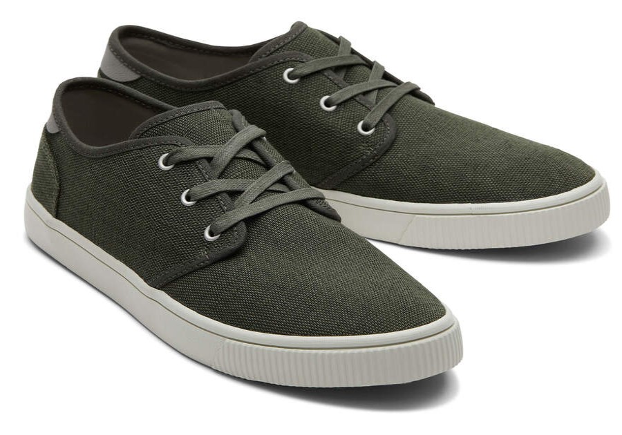 TOMS Earthwise | Men'S Green Heritage Canvas Carlo Sneakers | Toms