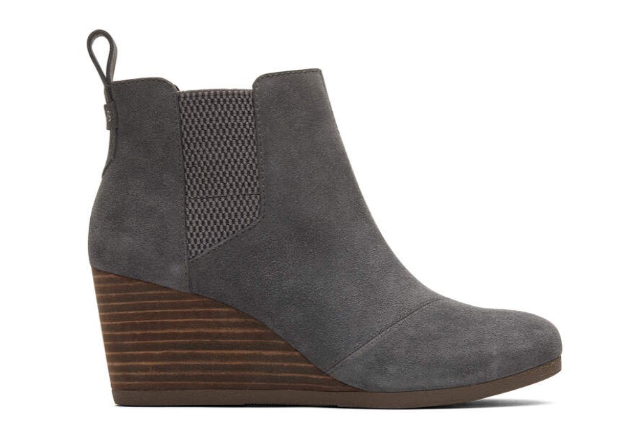 TOMS Boots & Booties | Women'S Dark Grey Kayley Suede Boot | Toms