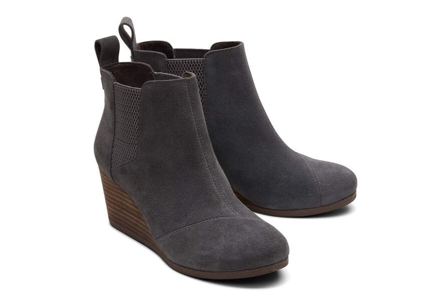 TOMS Boots & Booties | Women'S Dark Grey Kayley Suede Boot | Toms