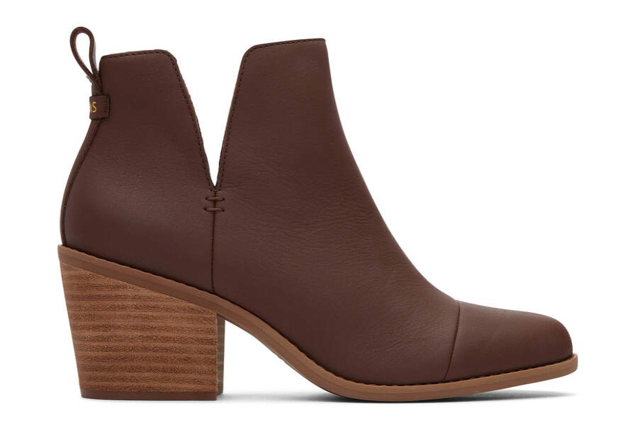 TOMS Boots & Booties | Women'S Brown Leather Everly Cutout Boots | Toms