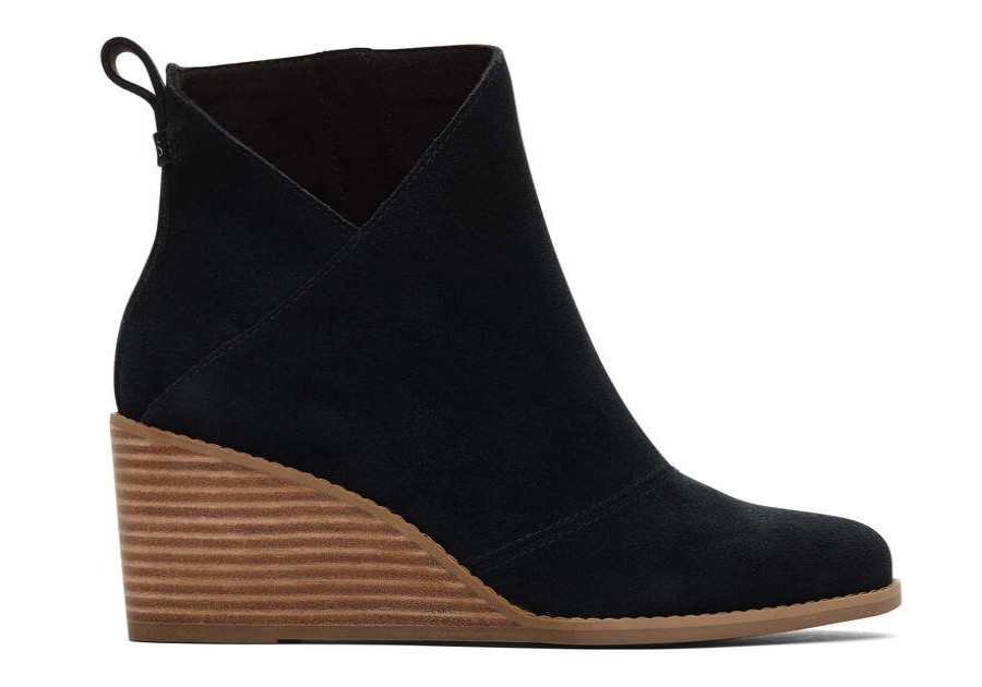 TOMS Boots & Booties | Women'S Black Suede Sutton Boots | Toms