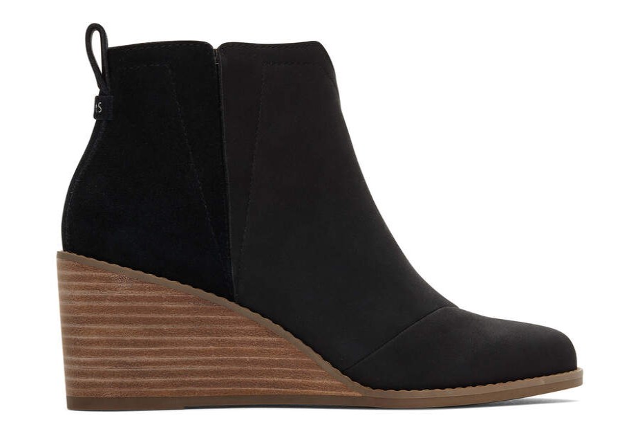 TOMS Boots & Booties | Women'S Black Leather Suede Clare Boots | Toms