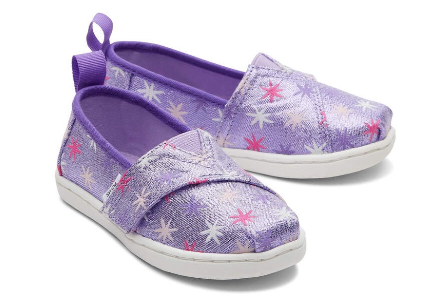 TOMS Prints & Patterns | Tiny'S Purple Star Bursts Glimmer Twill Alpargatas | Toms