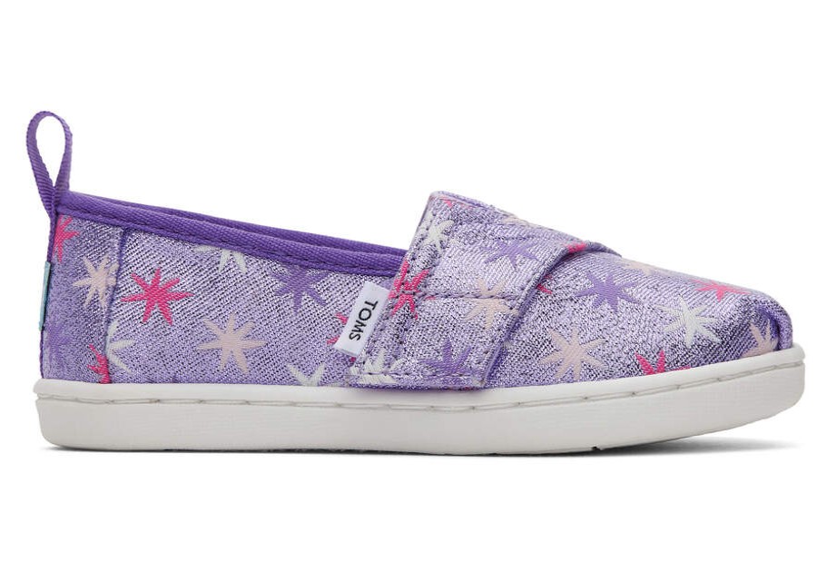 TOMS Prints & Patterns | Tiny'S Purple Star Bursts Glimmer Twill Alpargatas | Toms