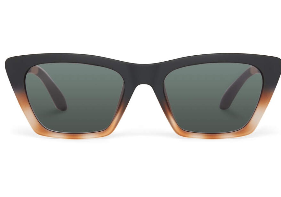 TOMS Sunglasses | Women'S Sunglasses Matte Black Honey Tortoise Fade Frame Green Grey Lens | Toms